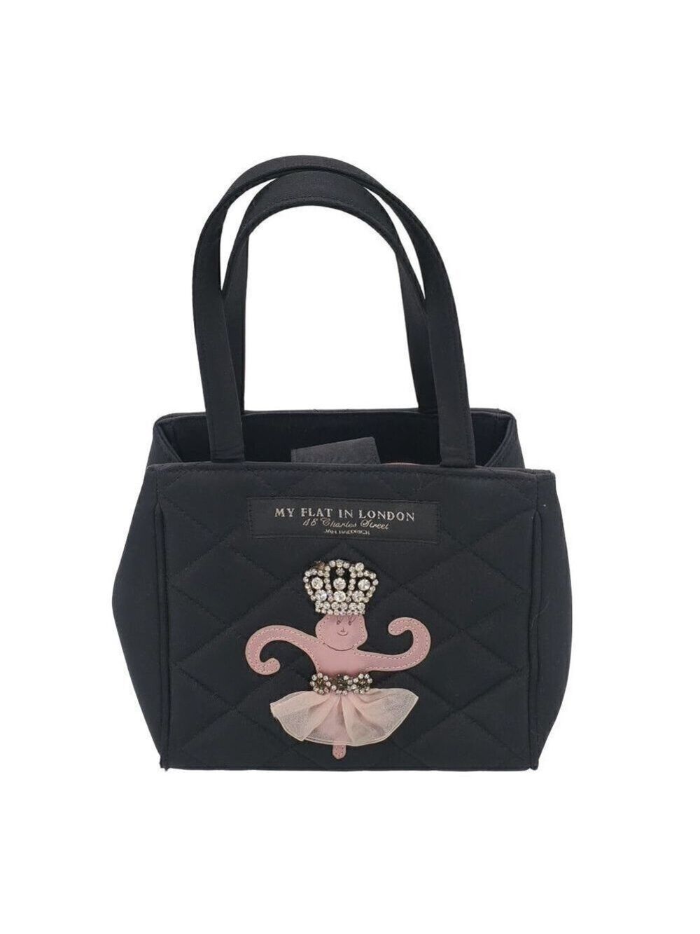 MY Flat in London Brighton Ballerina Monkey Rhinestone Crown Handbag Purse Small